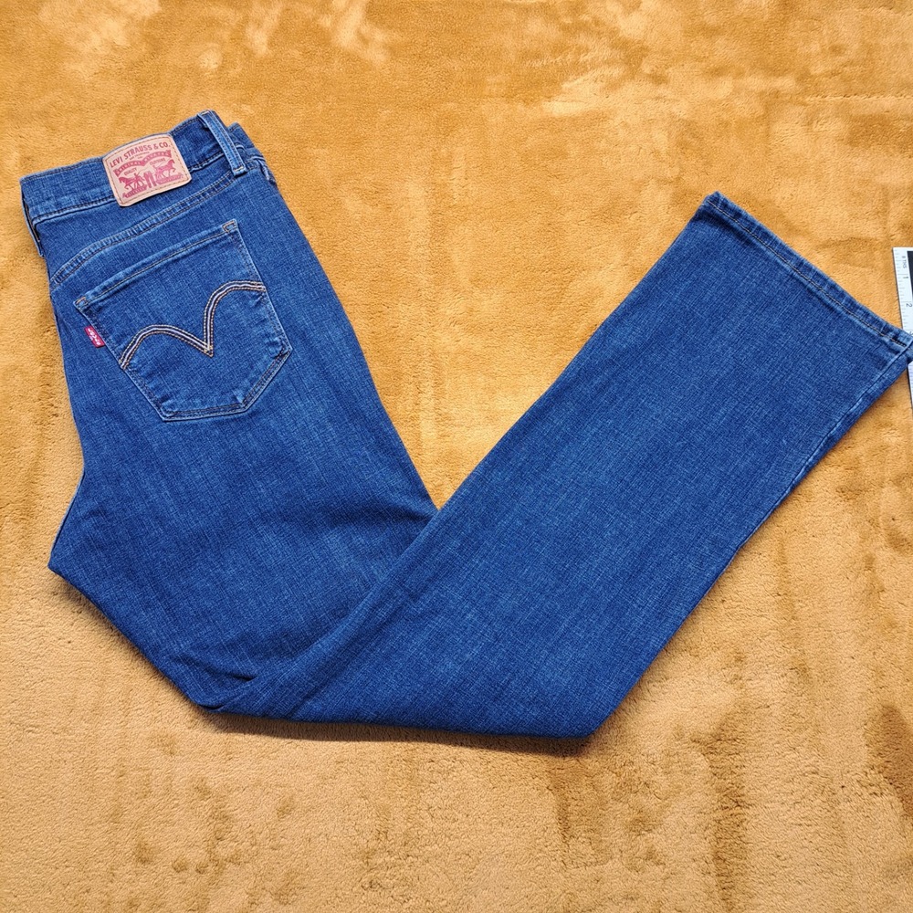 Levi's Classic Bootcut Jeans Womens 6M W28 L32 Blue Excellent Stretch Denim - Picture 10 of 14